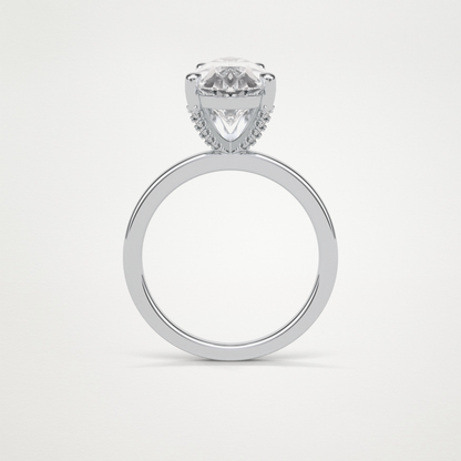 Pear Hidden Halo Lab Grown Diamond Engagement Ring
