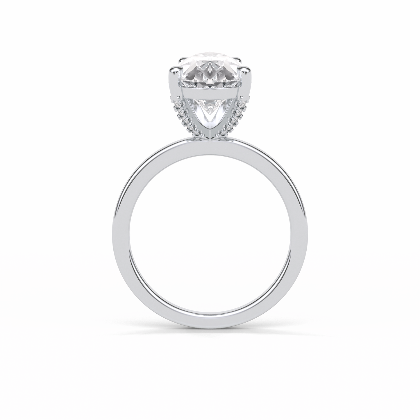 Pear Hidden Halo Lab Grown Diamond Engagement Ring