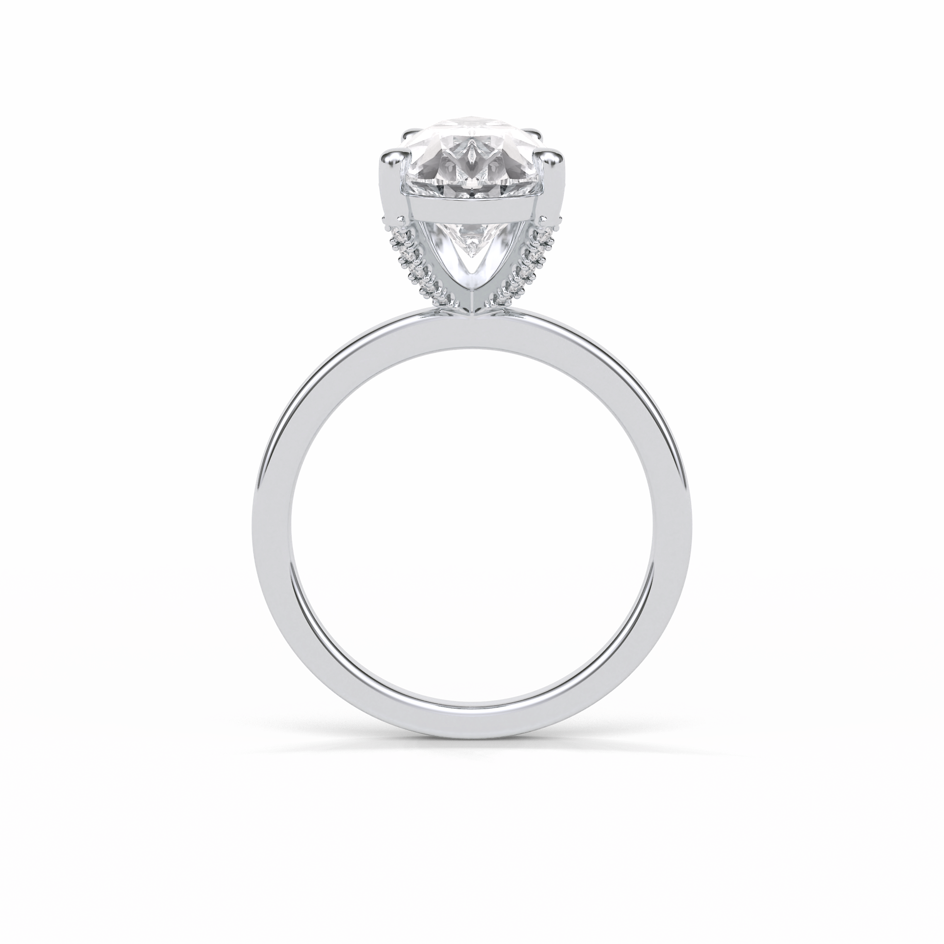 Pear Hidden Halo Lab Grown Diamond Engagement Ring