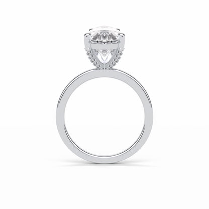Pear Hidden Halo Lab Grown Diamond Engagement Ring