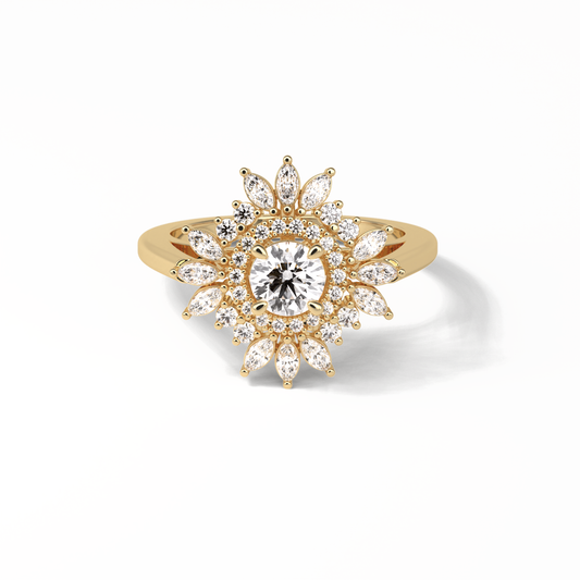 Round Halo Lab Grown Diamond Engagement Ring