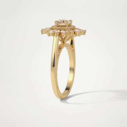 Round Halo Lab Grown Diamond Engagement Ring
