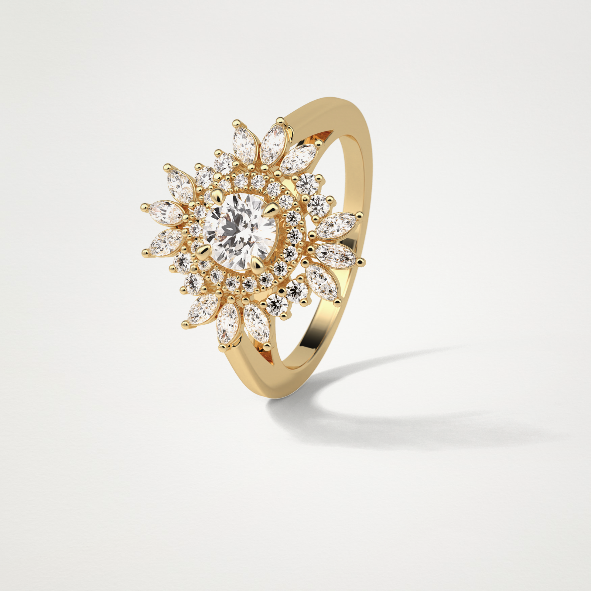 Round Halo Lab Grown Diamond Engagement Ring