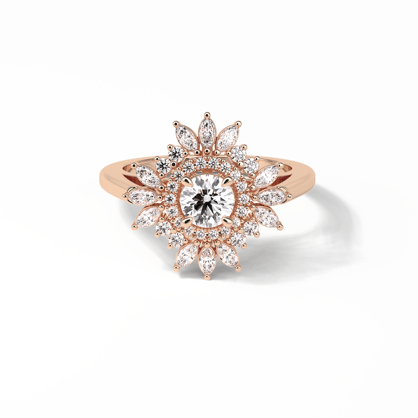 Round Halo Lab Grown Diamond Engagement Ring