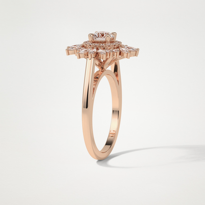 Round Halo Lab Grown Diamond Engagement Ring
