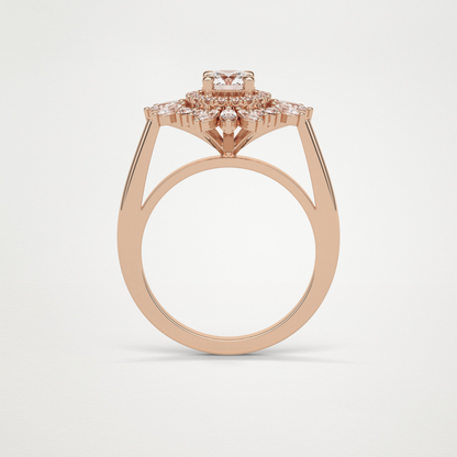 Round Halo Lab Grown Diamond Engagement Ring