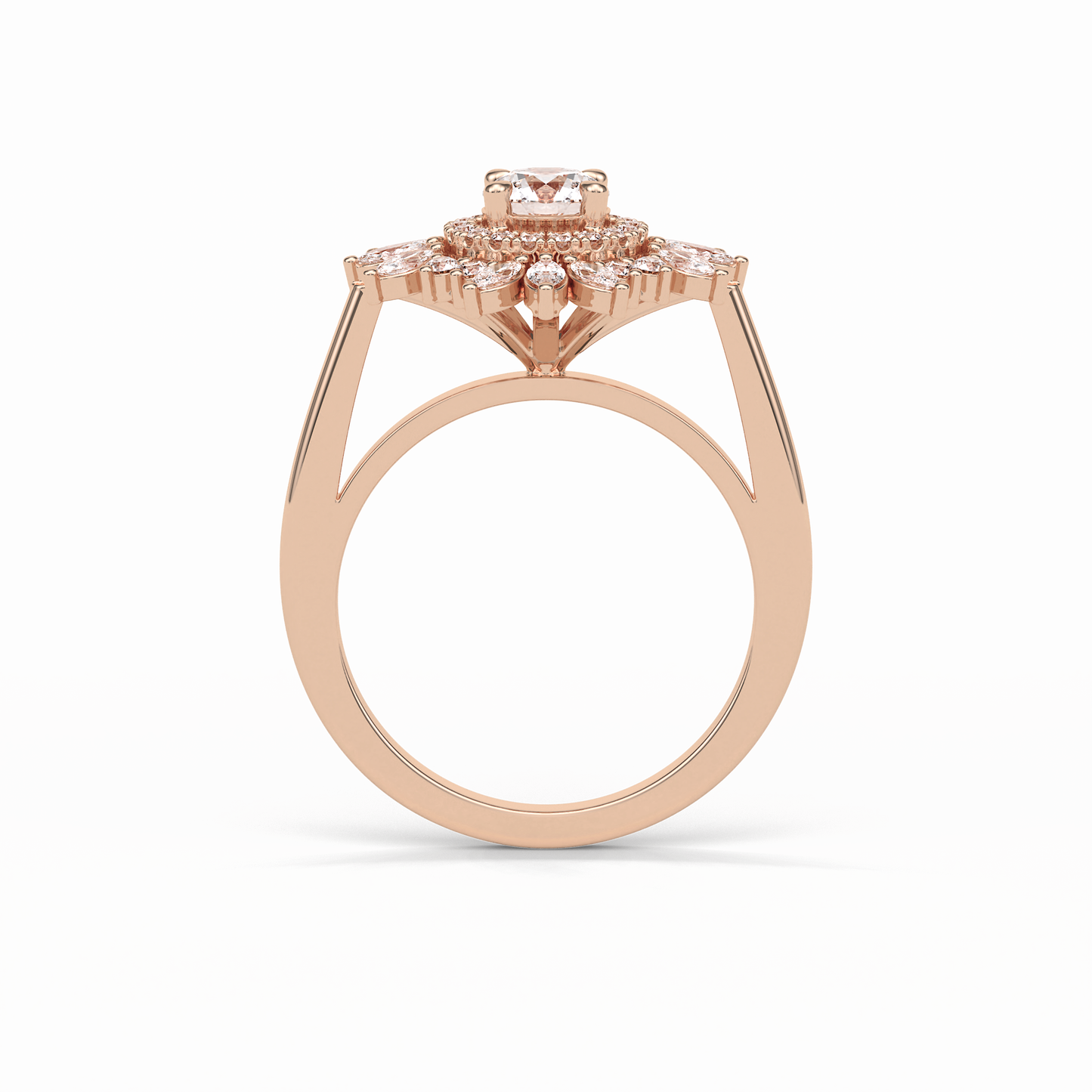 Round Halo Lab Grown Diamond Engagement Ring