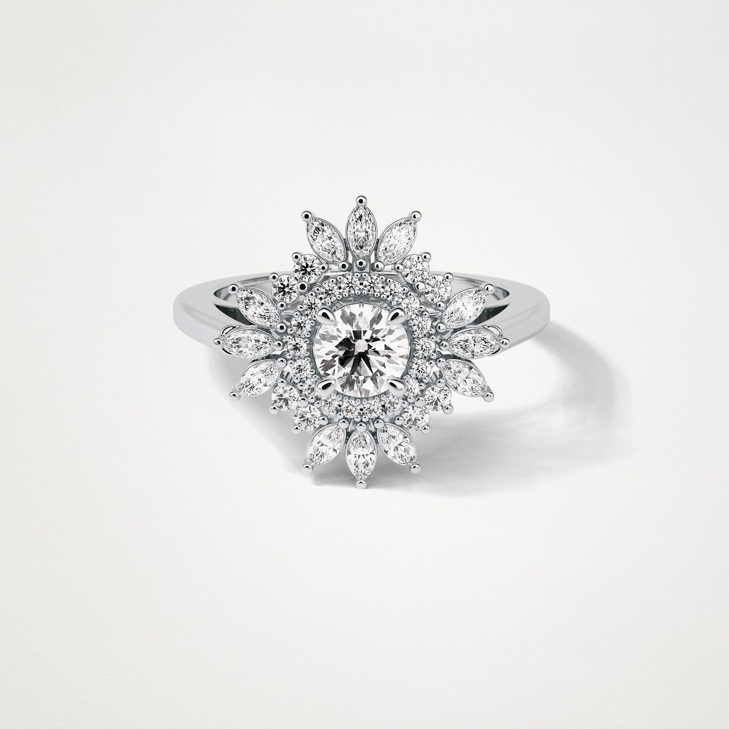 Round Halo Lab Grown Diamond Engagement Ring
