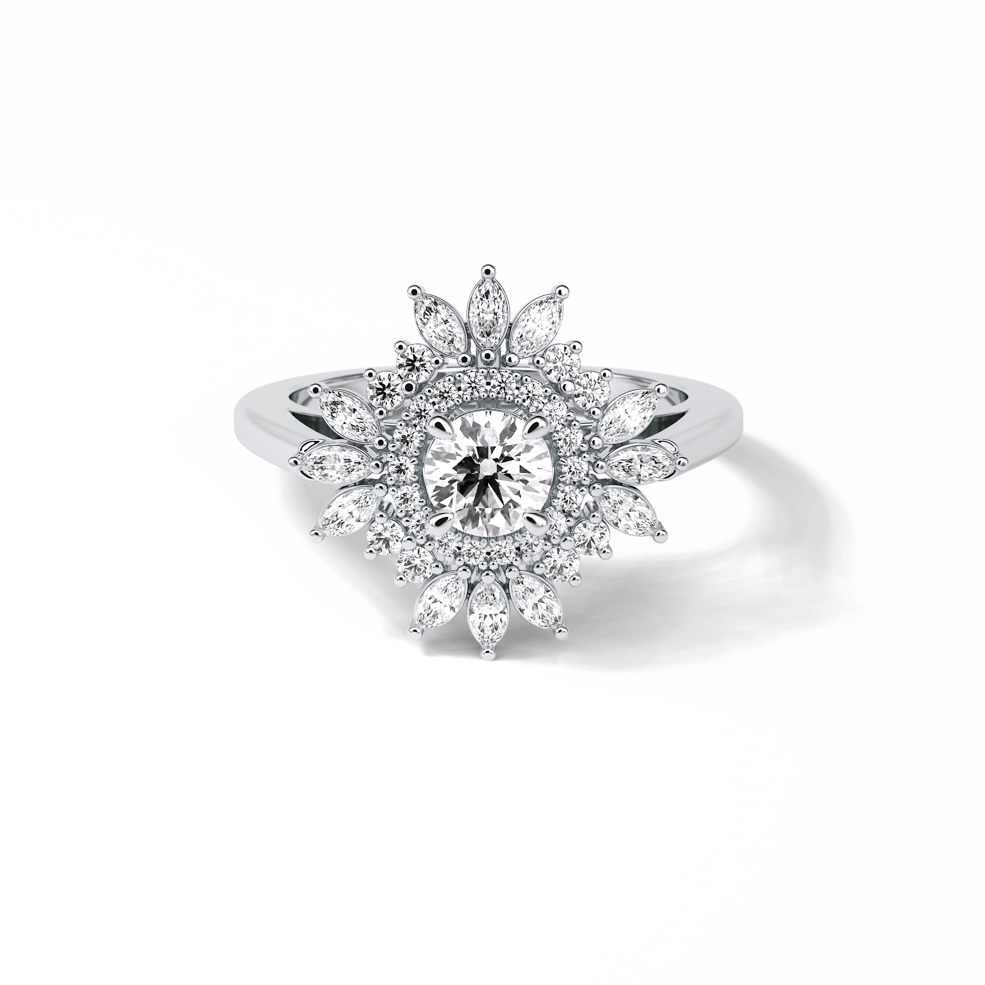 Round Halo Lab Grown Diamond Engagement Ring