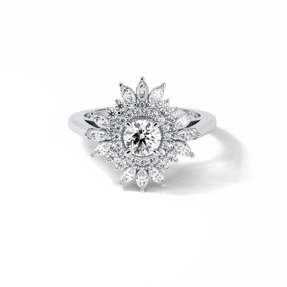 Round Halo Lab Grown Diamond Engagement Ring