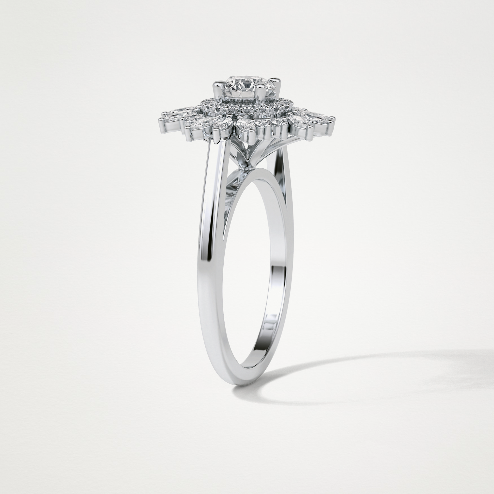 Round Halo Lab Grown Diamond Engagement Ring