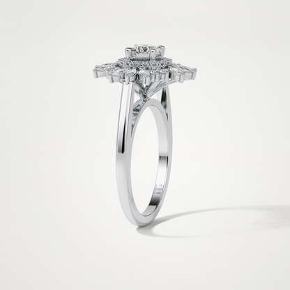 Round Halo Lab Grown Diamond Engagement Ring