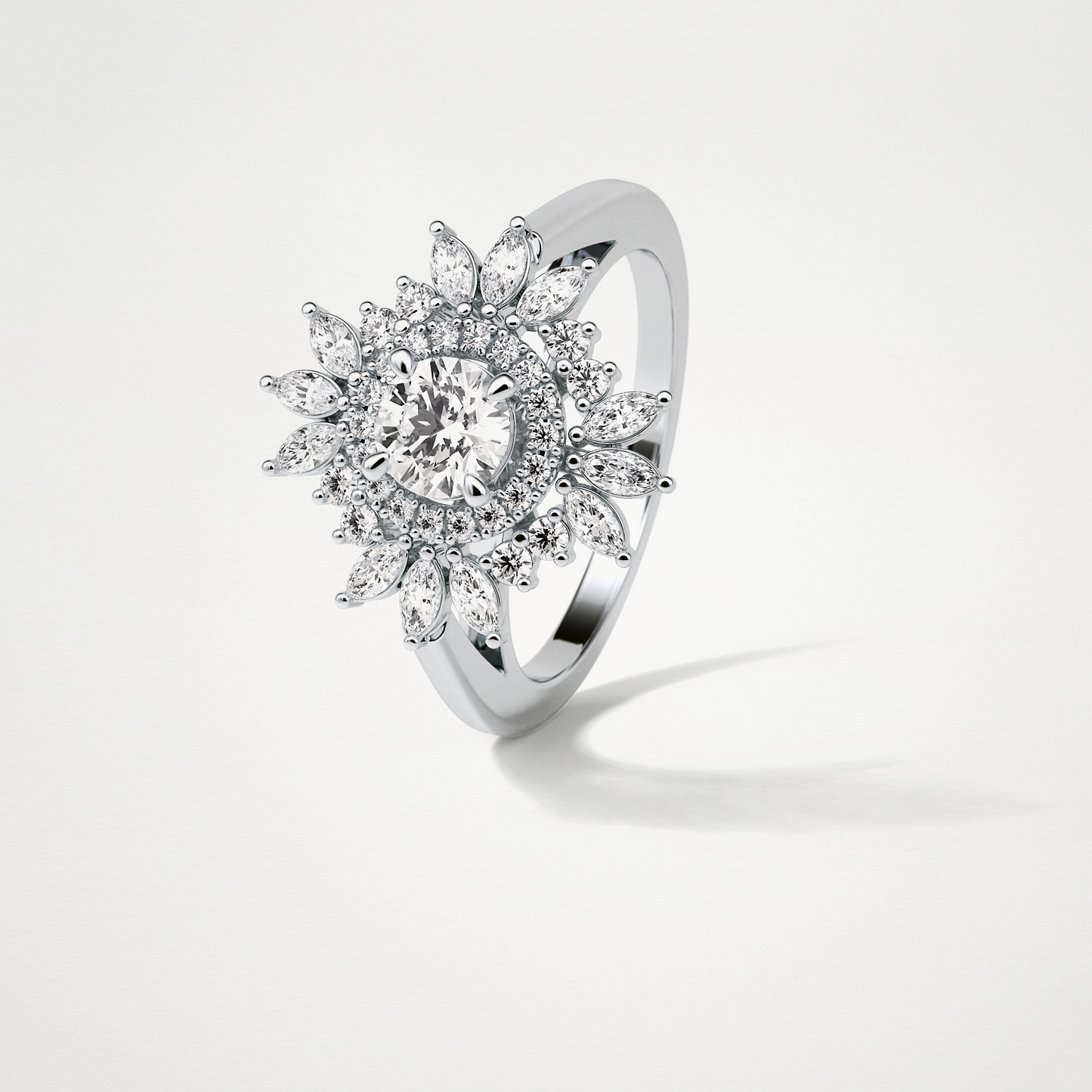 Round Halo Lab Grown Diamond Engagement Ring