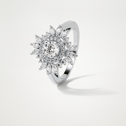 Round Halo Lab Grown Diamond Engagement Ring
