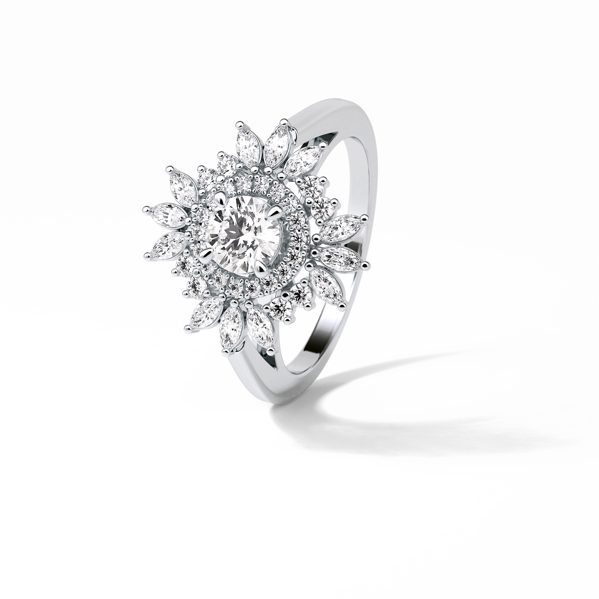 Round Halo Lab Grown Diamond Engagement Ring