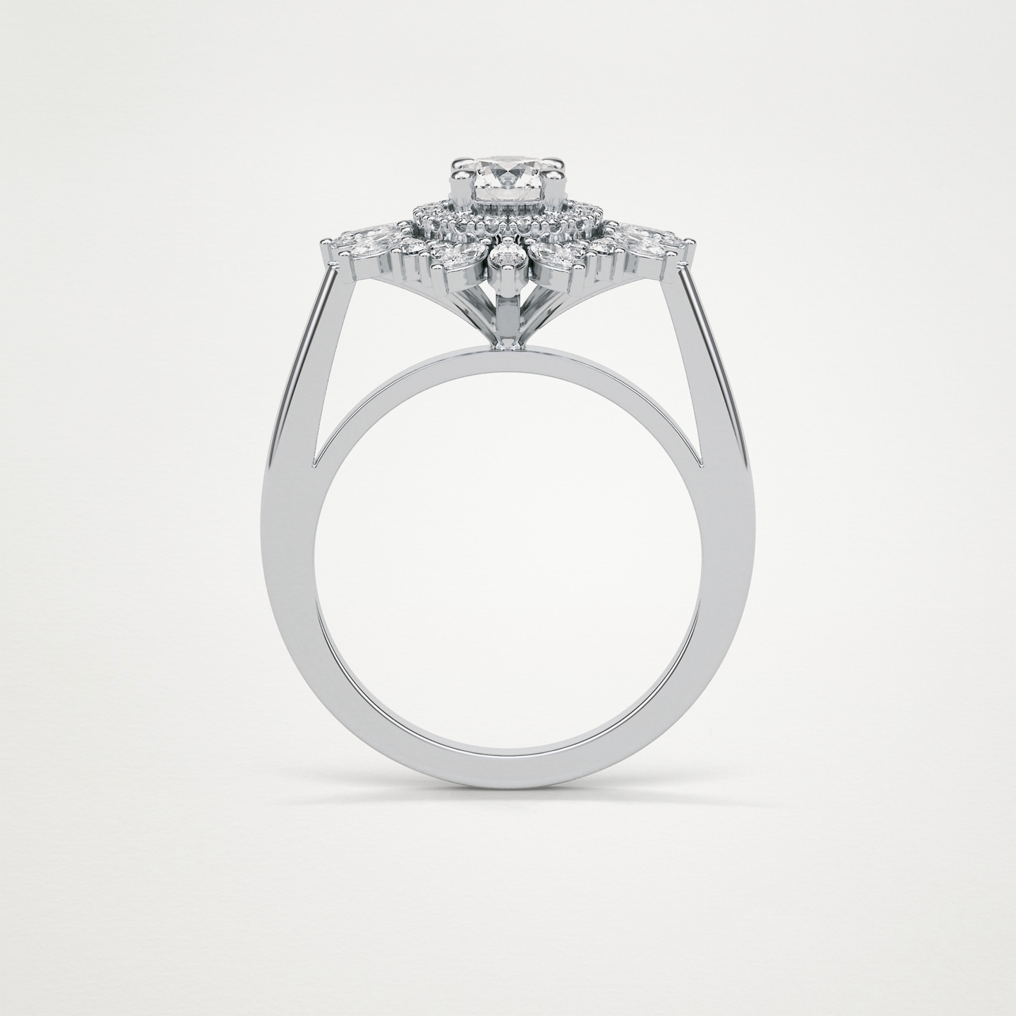 Round Halo Lab Grown Diamond Engagement Ring