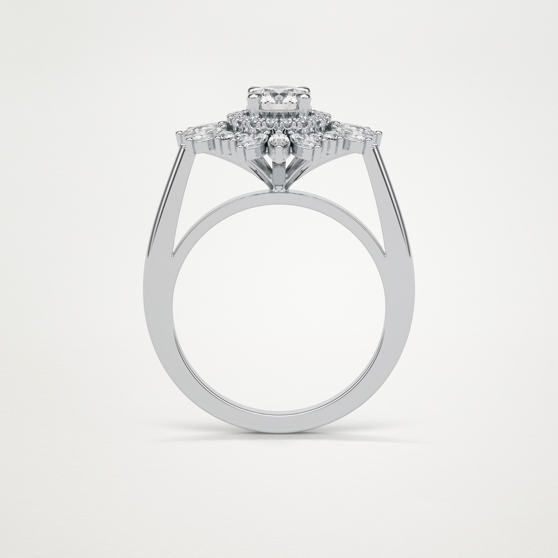 Round Halo Lab Grown Diamond Engagement Ring