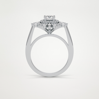 Round Halo Lab Grown Diamond Engagement Ring