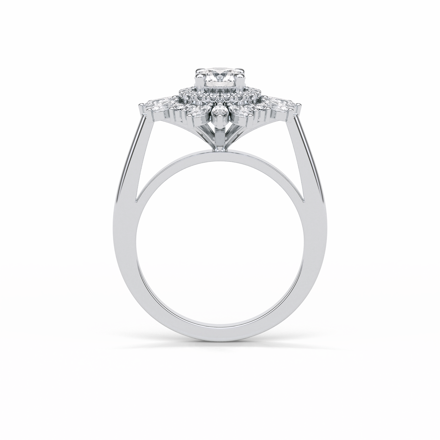 Round Halo Lab Grown Diamond Engagement Ring