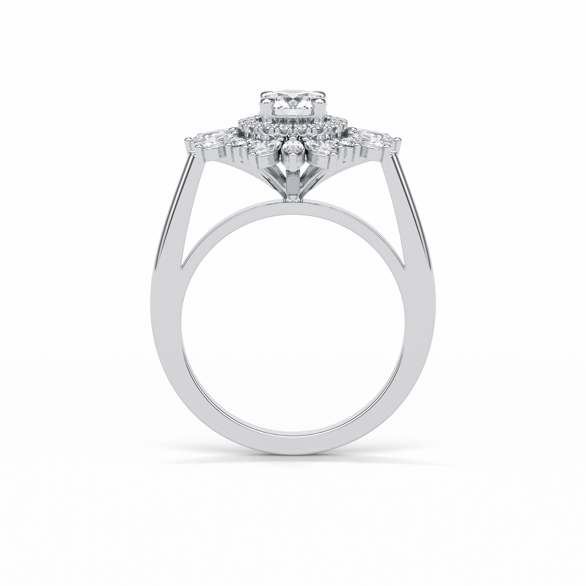 Round Halo Lab Grown Diamond Engagement Ring