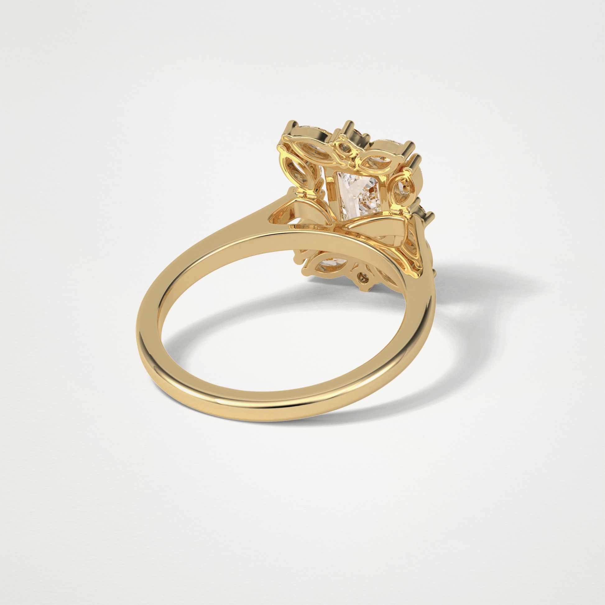 Emerald Cluster Lab Grown Diamond Engagement Ring