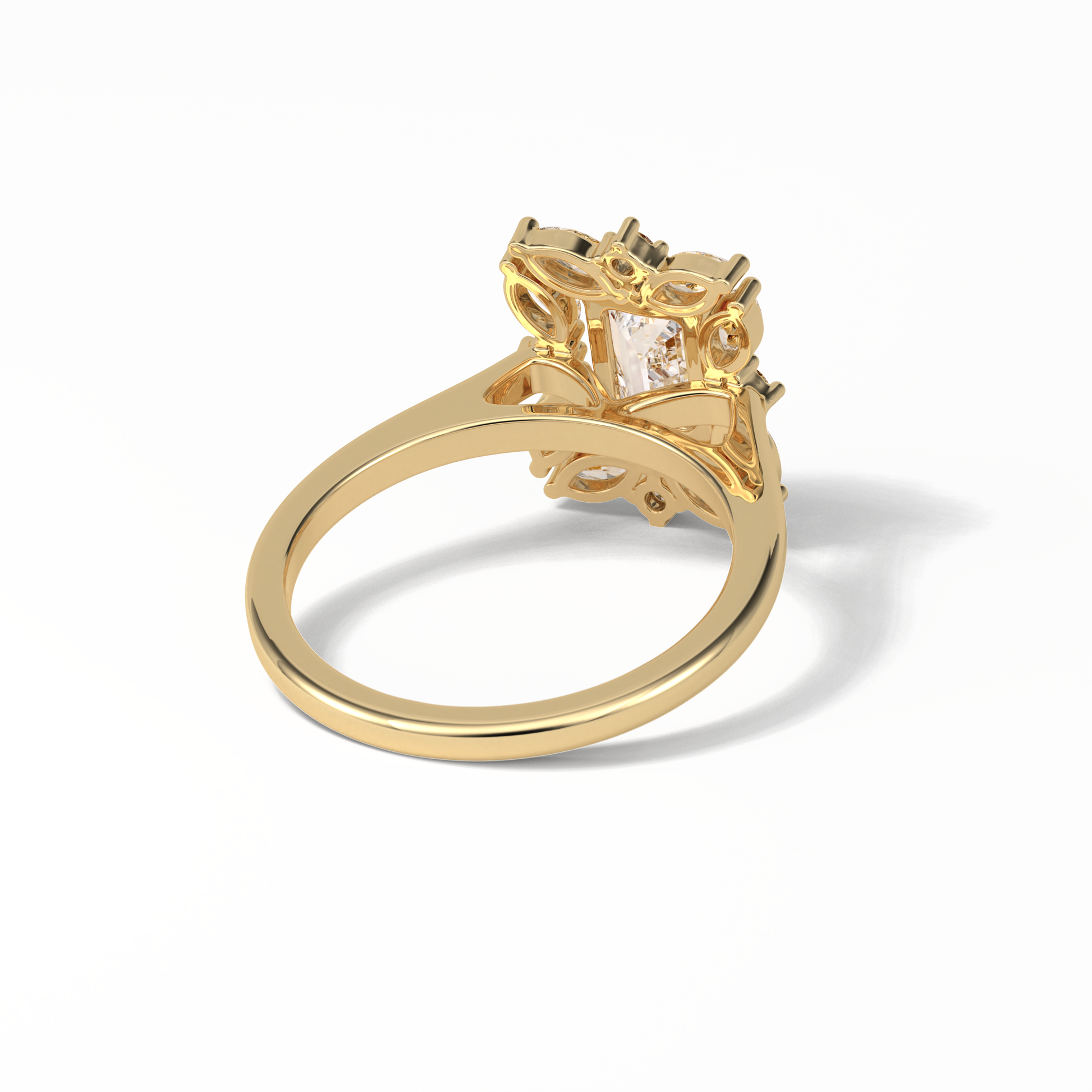 Emerald Cluster Lab Grown Diamond Engagement Ring