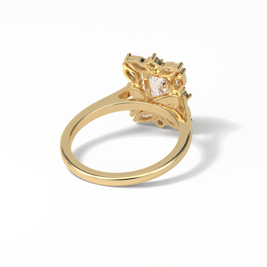 Emerald Cluster Lab Grown Diamond Engagement Ring