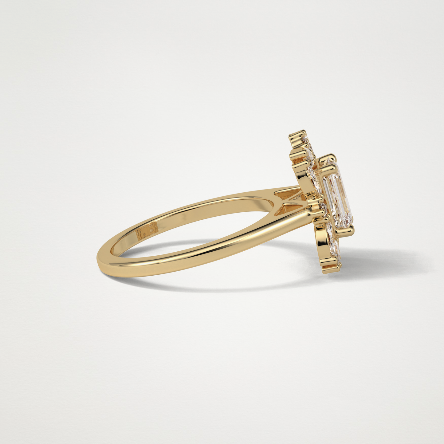 Emerald Cluster Lab Grown Diamond Engagement Ring
