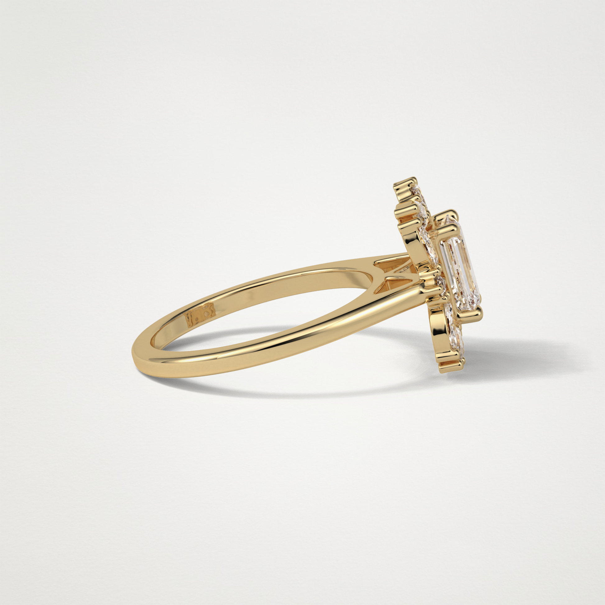 Emerald Cluster Lab Grown Diamond Engagement Ring