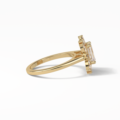 Emerald Cluster Lab Grown Diamond Engagement Ring