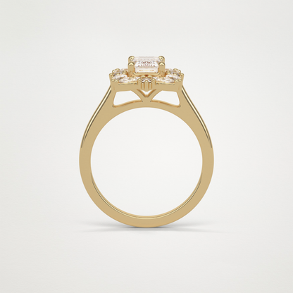 Emerald Cluster Lab Grown Diamond Engagement Ring