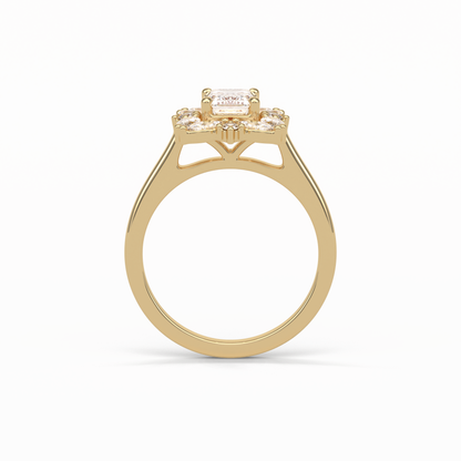 Emerald Cluster Lab Grown Diamond Engagement Ring