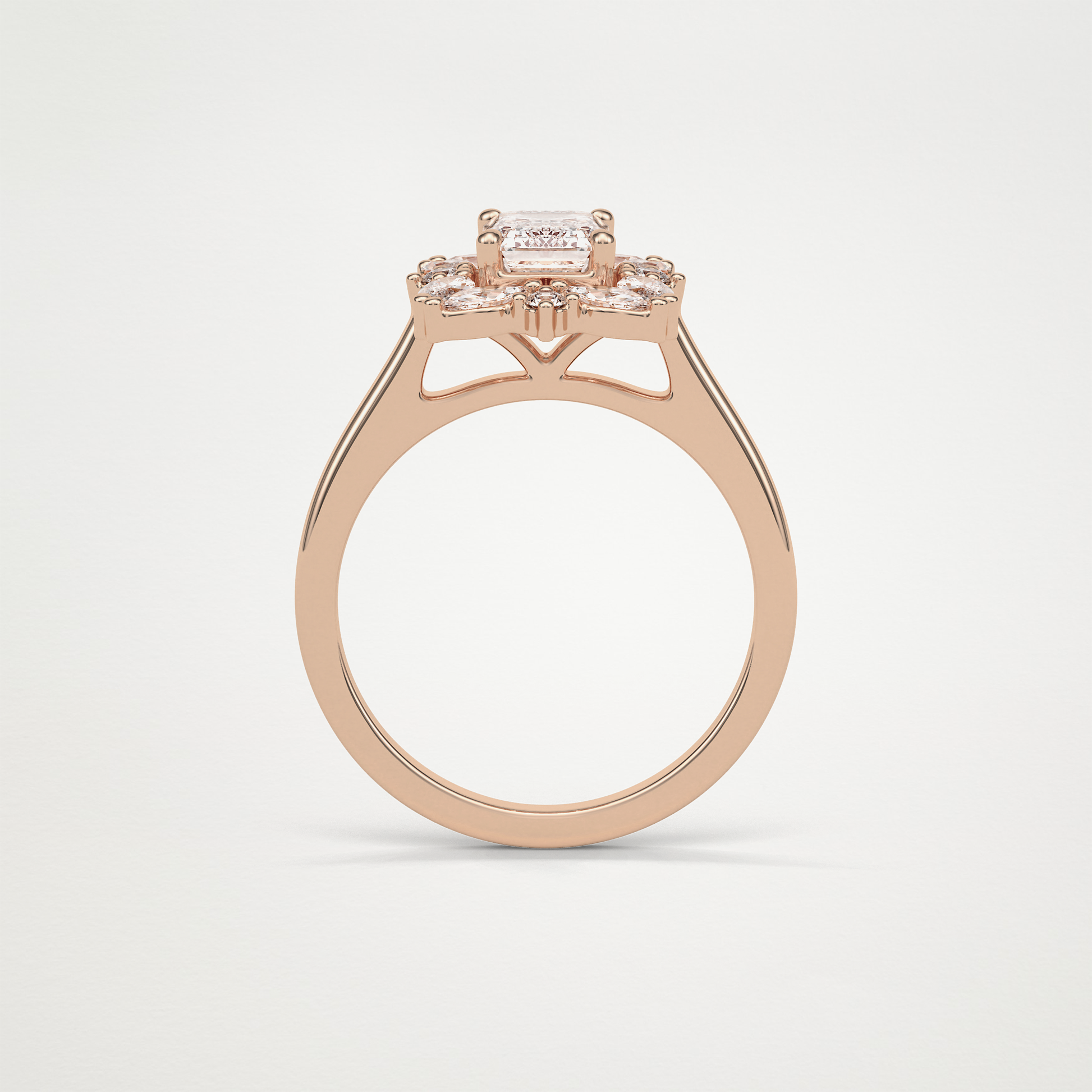 Emerald Cluster Lab Grown Diamond Engagement Ring