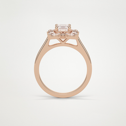 Emerald Cluster Lab Grown Diamond Engagement Ring