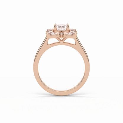 Emerald Cluster Lab Grown Diamond Engagement Ring