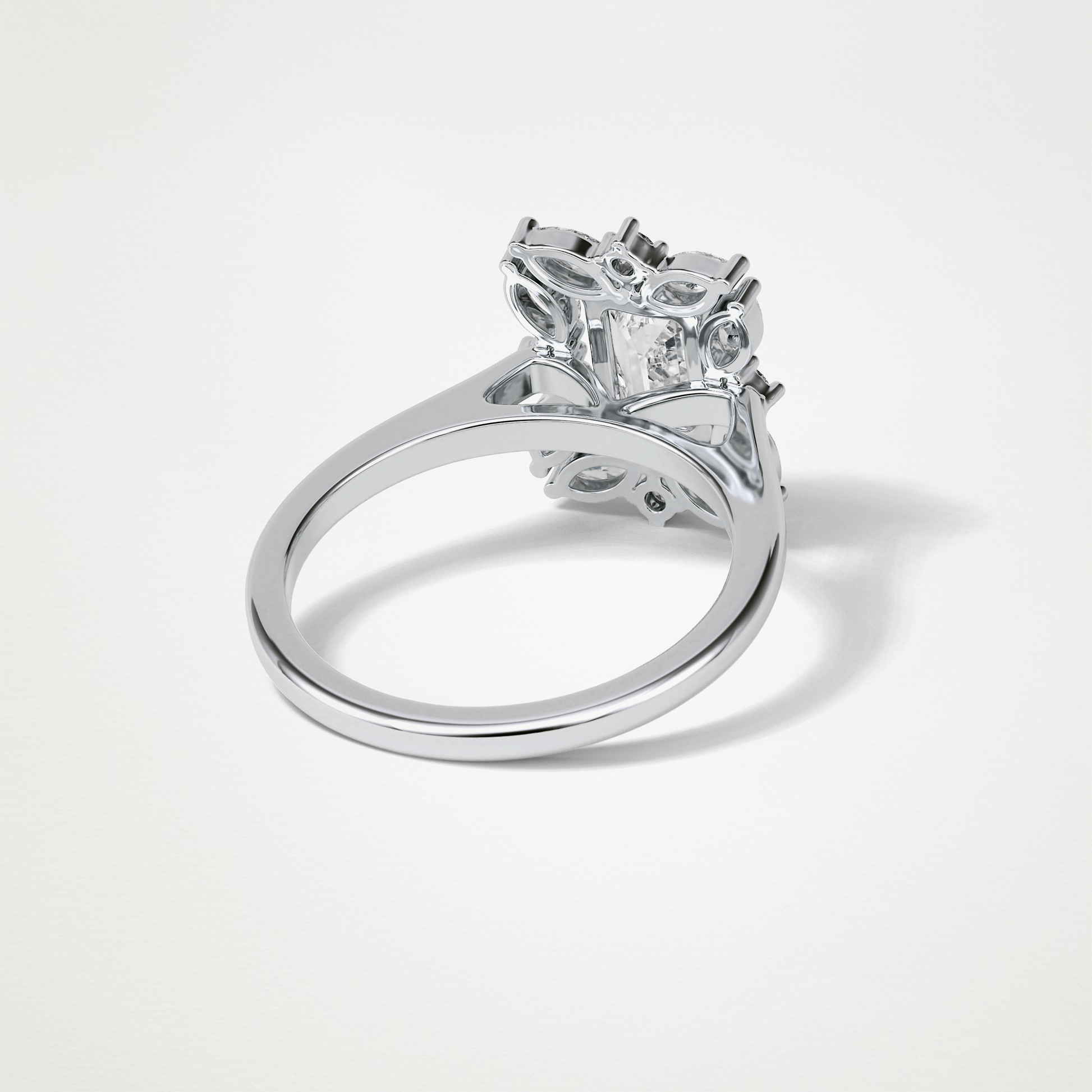 Emerald Cluster Lab Grown Diamond Engagement Ring