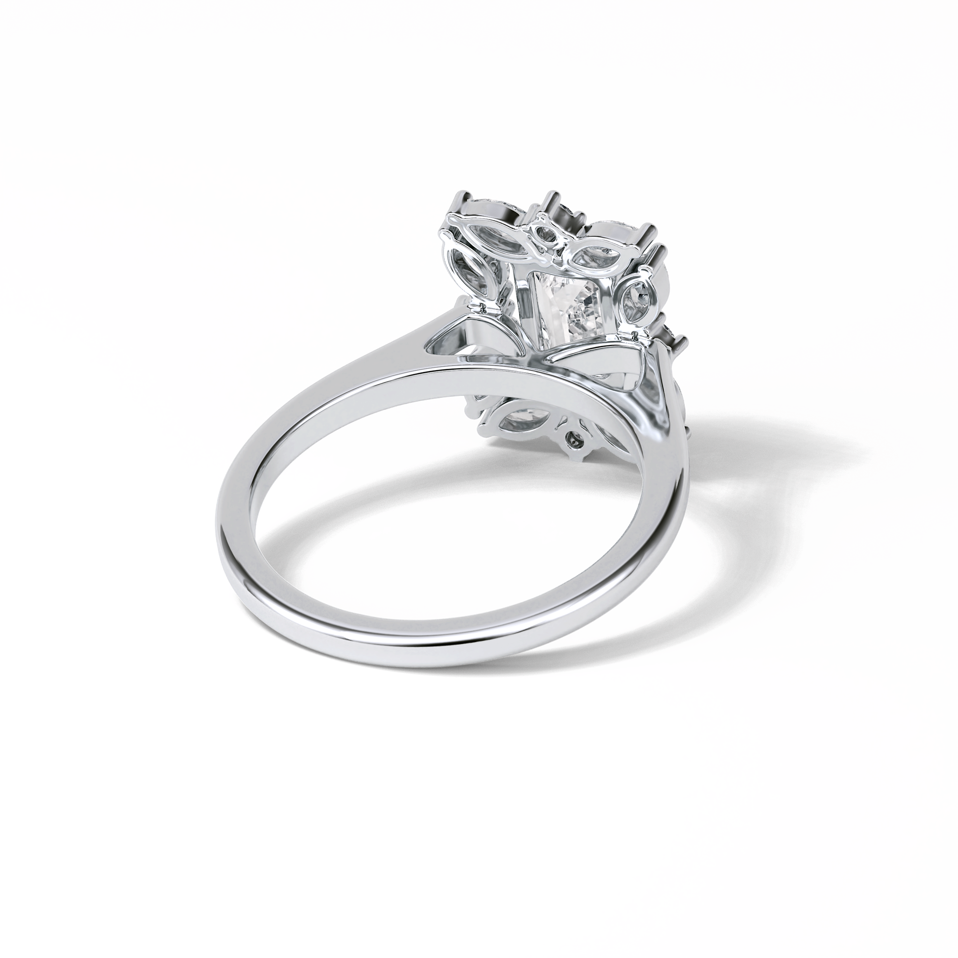 Emerald Cluster Lab Grown Diamond Engagement Ring