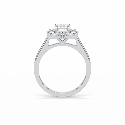 Emerald Cluster Lab Grown Diamond Engagement Ring