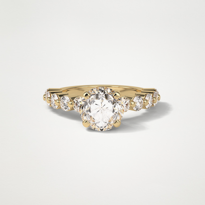 Round Dainty Lab Grown Diamond Engagement Ring