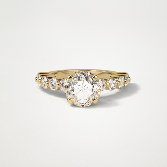 Round Dainty Lab Grown Diamond Engagement Ring