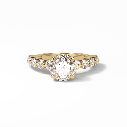 Round Dainty Lab Grown Diamond Engagement Ring