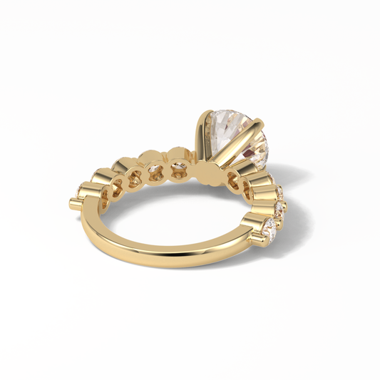 Round Dainty Lab Grown Diamond Engagement Ring