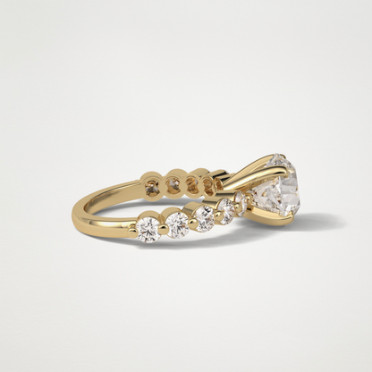Round Dainty Lab Grown Diamond Engagement Ring