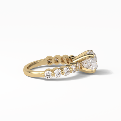Round Dainty Lab Grown Diamond Engagement Ring