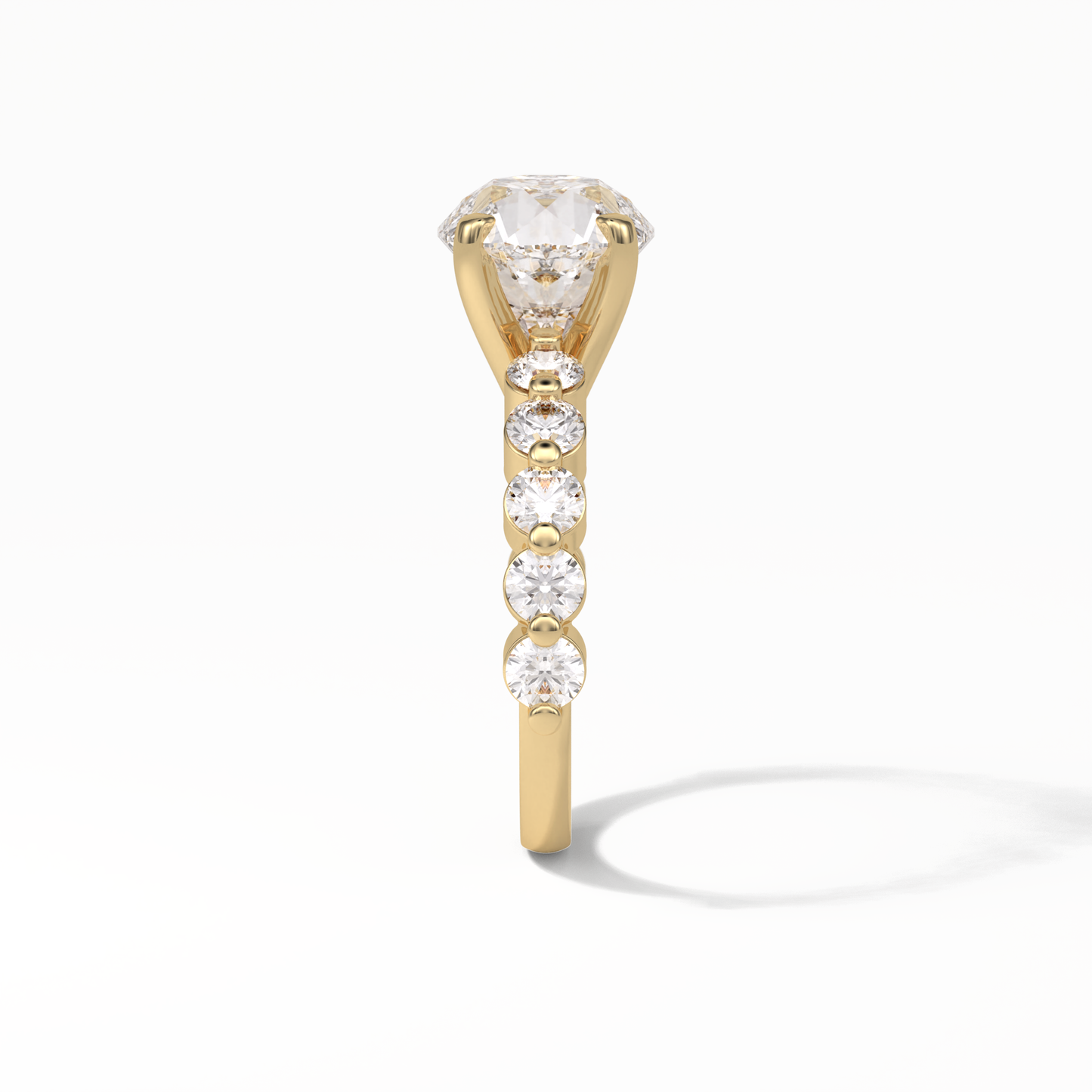 Round Dainty Lab Grown Diamond Engagement Ring