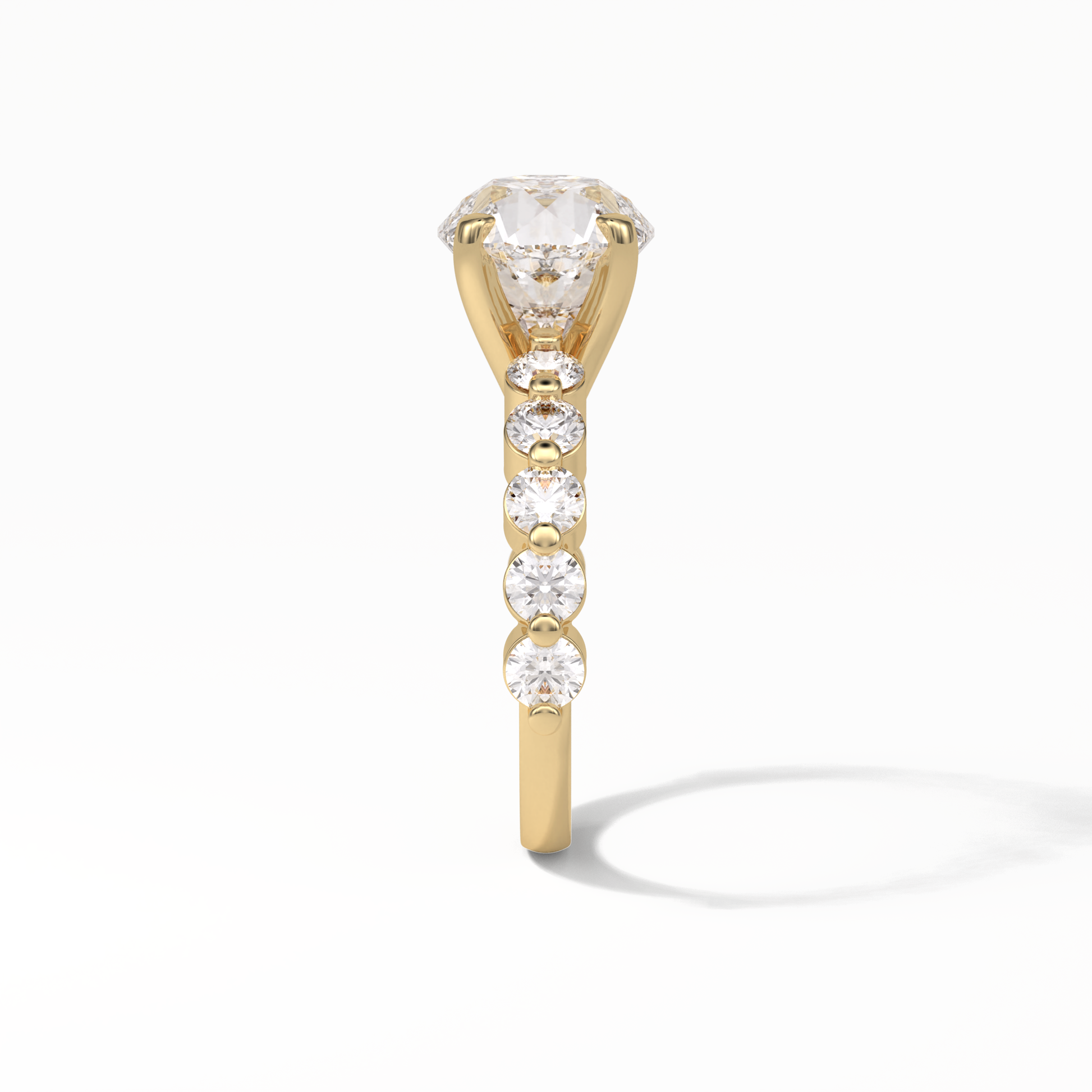 Round Dainty Lab Grown Diamond Engagement Ring