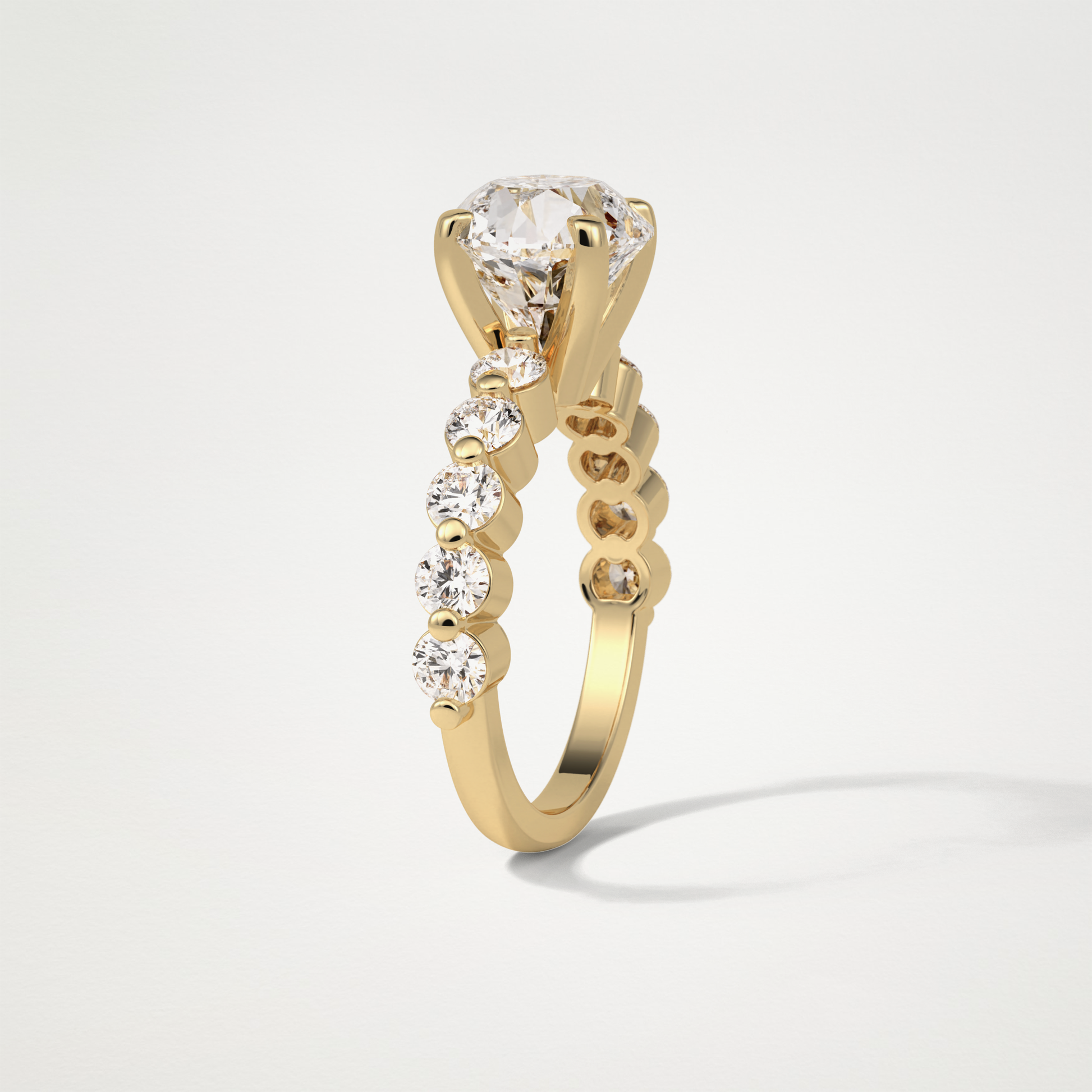 Round Dainty Lab Grown Diamond Engagement Ring