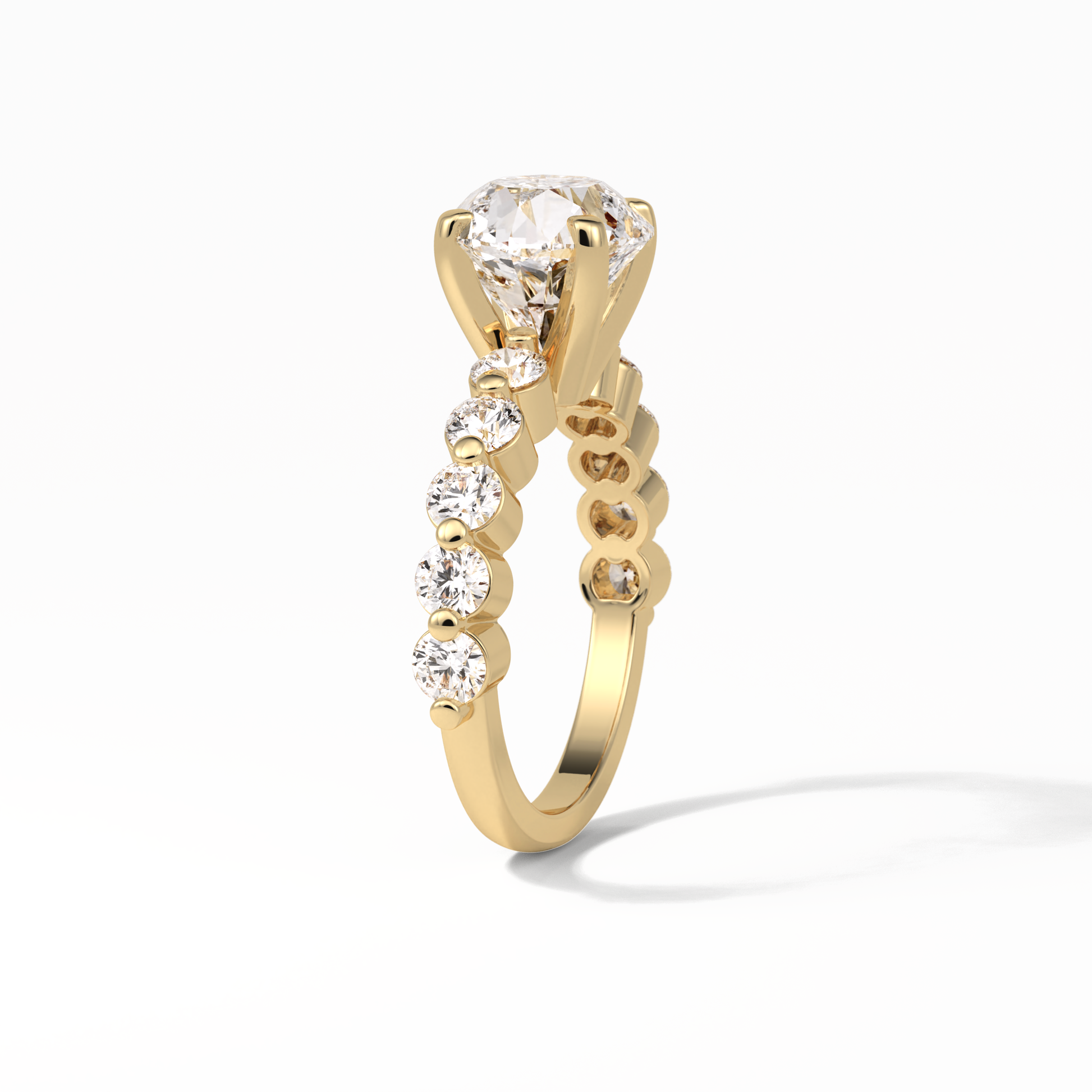 Round Dainty Lab Grown Diamond Engagement Ring