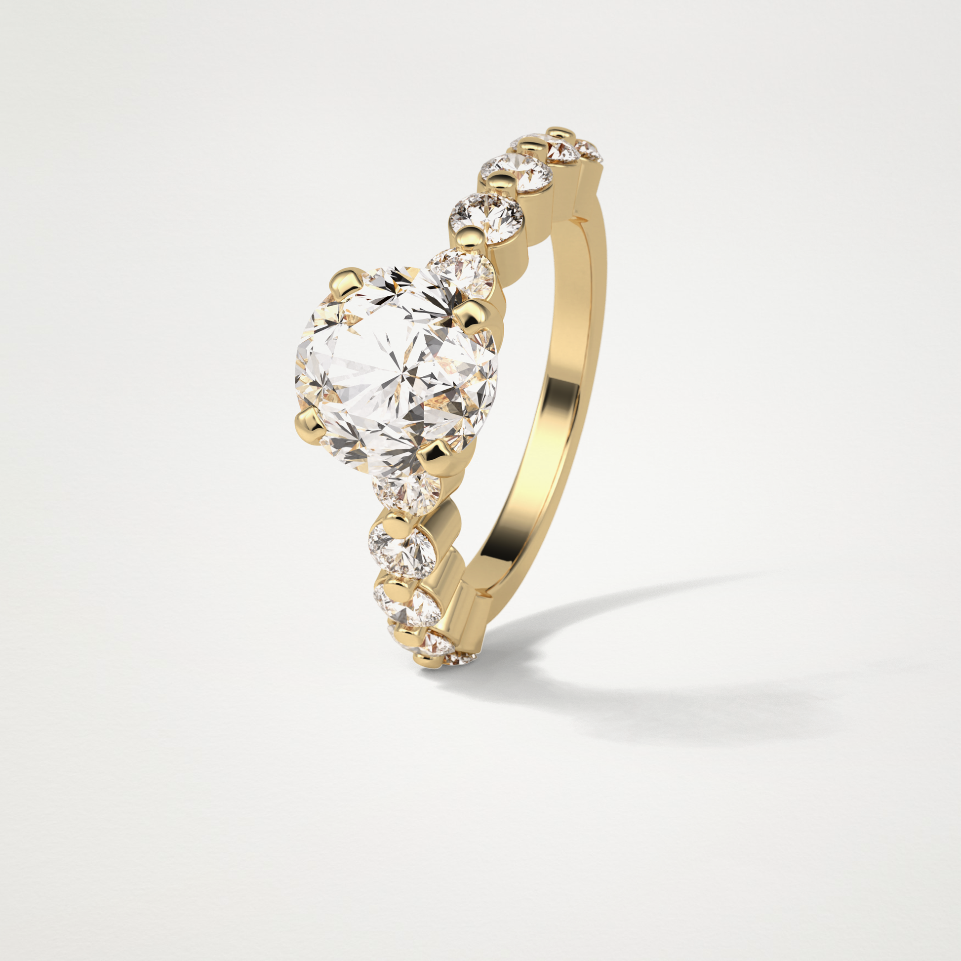 Round Dainty Lab Grown Diamond Engagement Ring