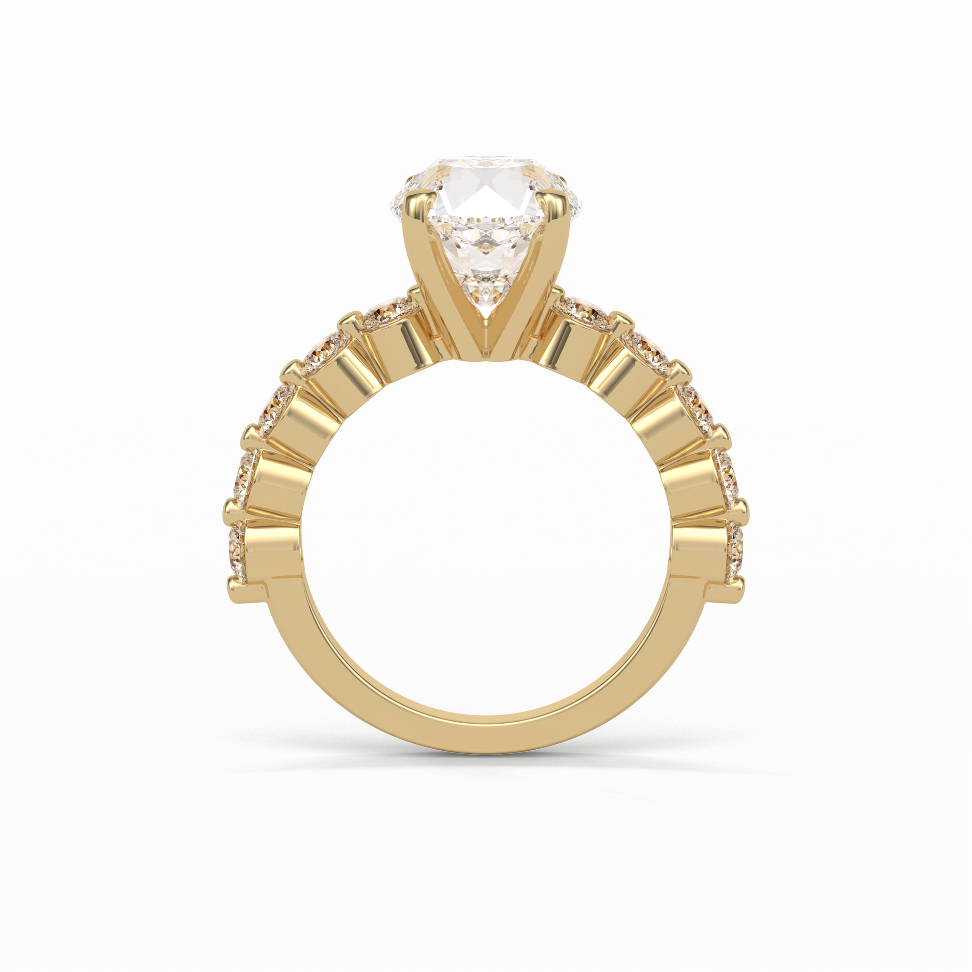 Round Dainty Lab Grown Diamond Engagement Ring